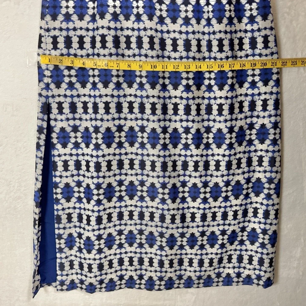 J.CREW Racerback Maxi Dress‎ Size 2 Blue Tie Dye Casual Boho Retro Coastal Slit